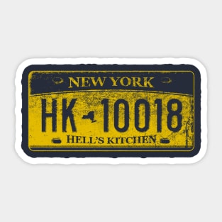 Hell's Kitchen Zip Code 10018 (New York License Plate) Sticker